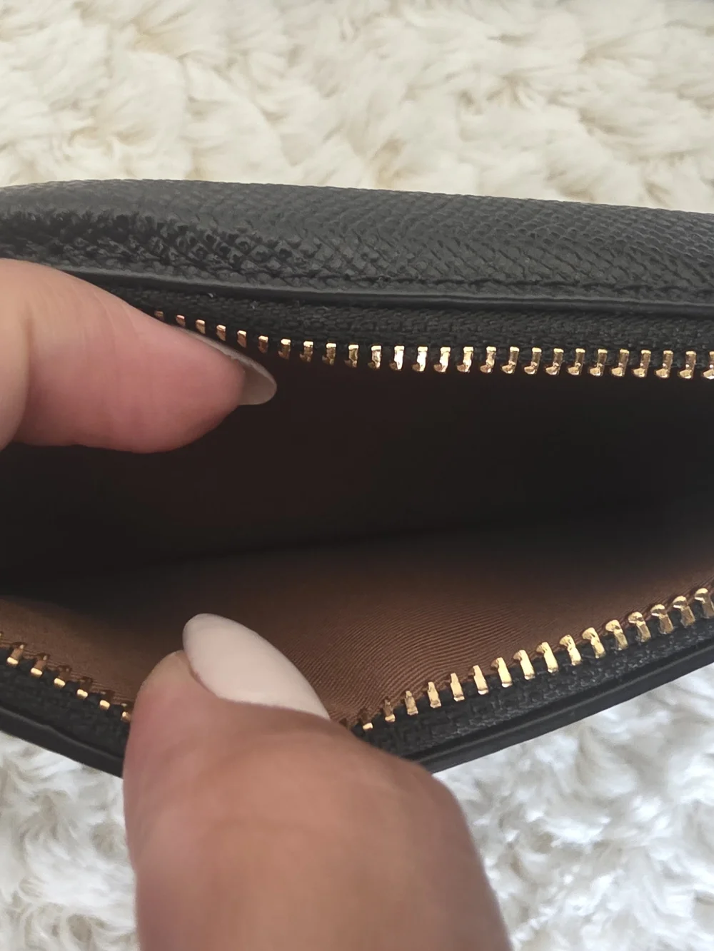 NWOT COACH Black Leather Crossbody with Gold Chain Accents
